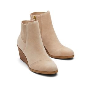 TOMS Suede Wedge Booties